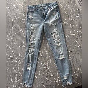Women’s American Eagle The Dream Jean Curvy High Rise Jegging (cutouts), size 8